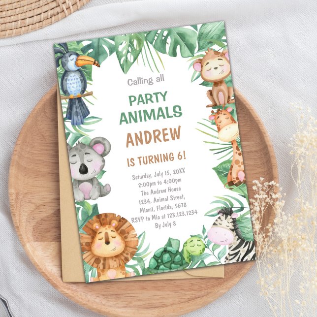 Invitación Jungle Birthday Invitations (Jungle Birthday Invitations)
