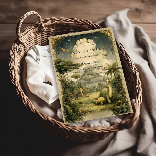 Invitación Jungle Dinosaur Baby Shower (Subido por el creador)