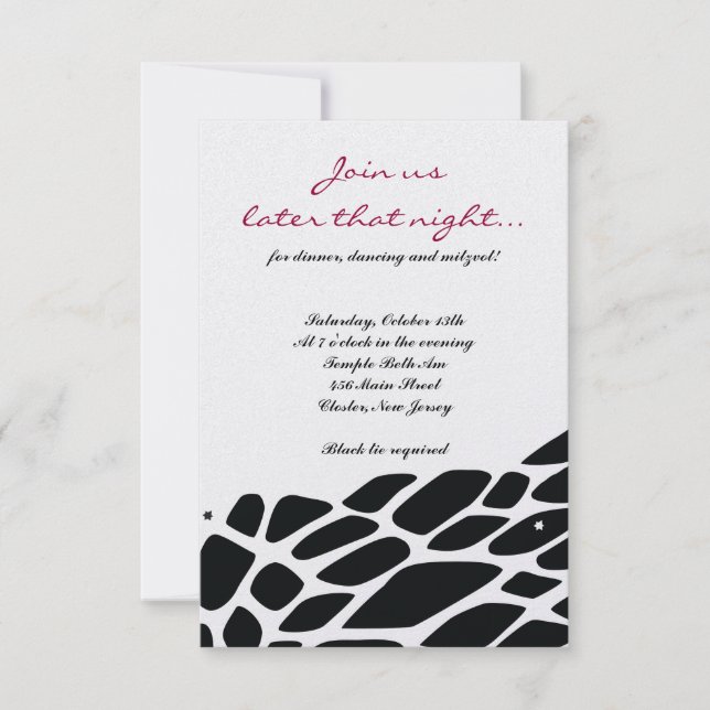 Invitación JUNGLE FEVLE Bat Bar Mitzvah Fiesta Card (Anverso)