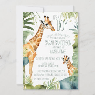 Invitación Jungle Giraffe Conoce el Baby Shower