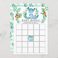 Jungle Rhino BINGO Juego de Baby Shower