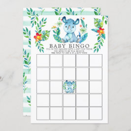 Invitación Jungle Rhino BINGO Juego de Baby Shower