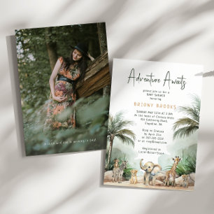 Invitación Jungle Safari Adventure espera la foto de Baby Sho
