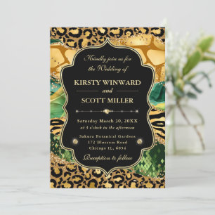 Invitación Jungle Safari Ágata Leopardo y Bodas con Acento Do