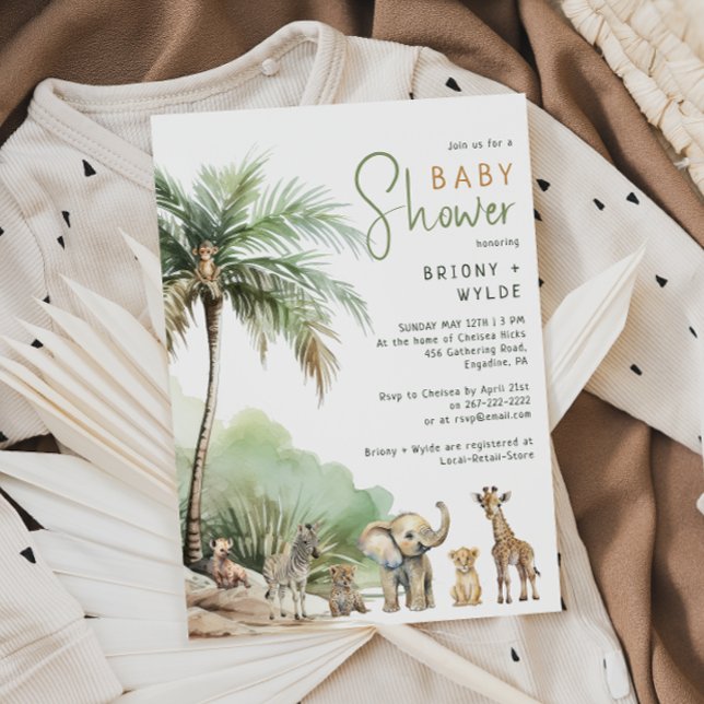 Invitación Jungle Safari Animals Parejas Baby Shower (Subido por el creador)