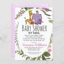 Invitación Jungle Safari Animals Tropical Baby Shower Por Cor