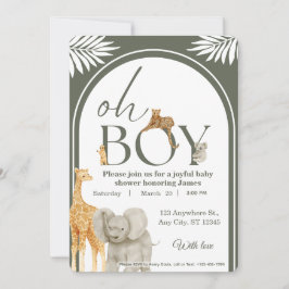 Invitación Jungle Safari Baby Shower Invitation