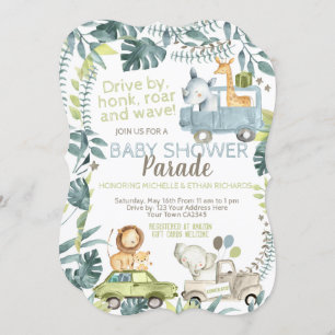 Invitación Jungle Safari Baby Shower Parade