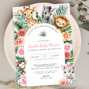 Invitación Jungle Safari Baby Shower Parejas Fiesta