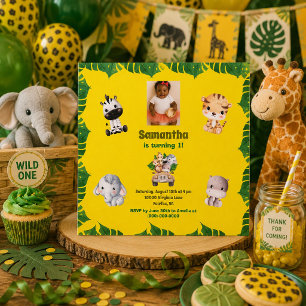 Invitación Jungle Safari Cumpleaños 1er Cumpleaños Tema de An