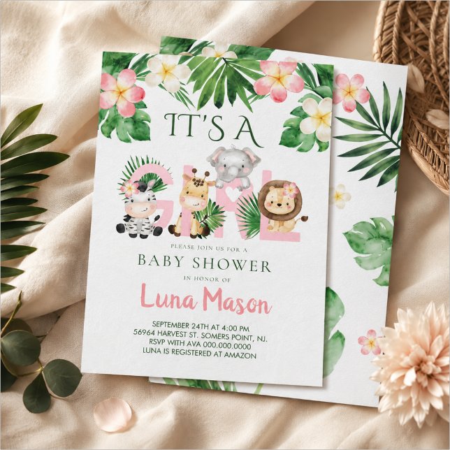 Invitación Jungle Safari Es Una Niña Fiesta de Cumpleaños (Subido por el creador)