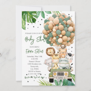 Invitación Jungle Safari Fiesta de Bebé