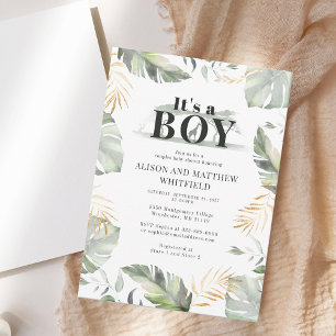 Invitación Jungle Safari Jirafa Pareja Botánica Baby Shower