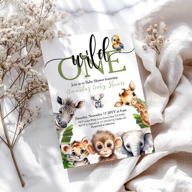 Invitación Jungle Wild One Safari Animal Baby Shower (Subido por el creador)