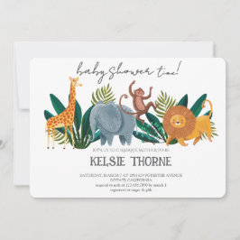 Invitación Jungle Wildlife Baby Shower