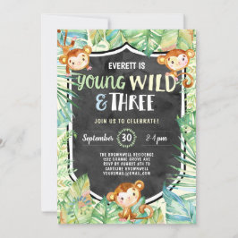Invitación Jungle Young Wild y la fiesta de los tres cumpleañ