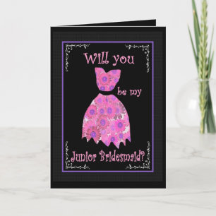 Invitación JUNIOR BRIDESMAID Wedting Pink Gown