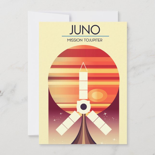 Invitación Juno - Misión a Júpiter Arte espacial (Reverso)