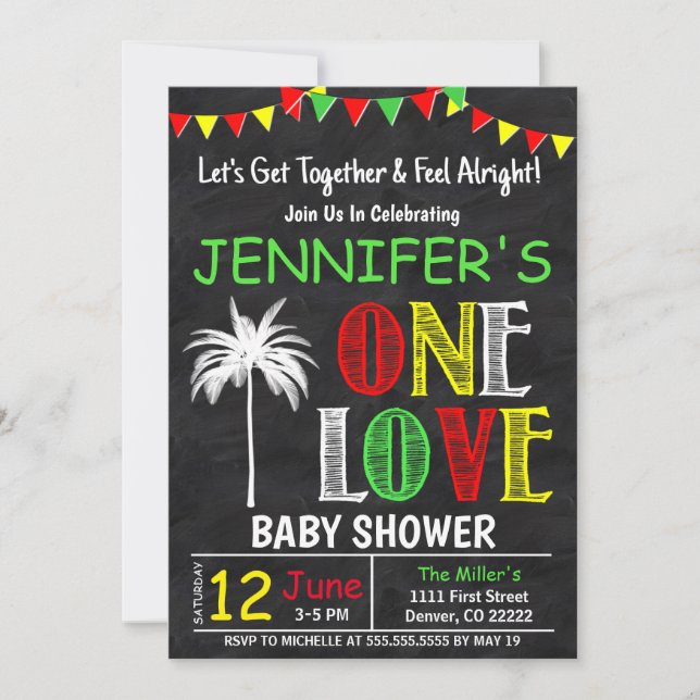 Invitación Juntémonos, un Baby Shower de amor (Anverso)