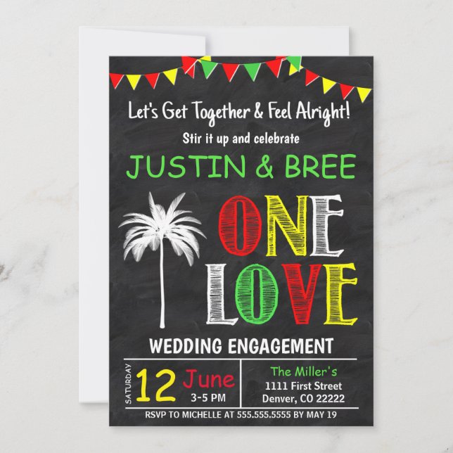 Invitación Juntémonos, un compromiso Boda de amor (Anverso)