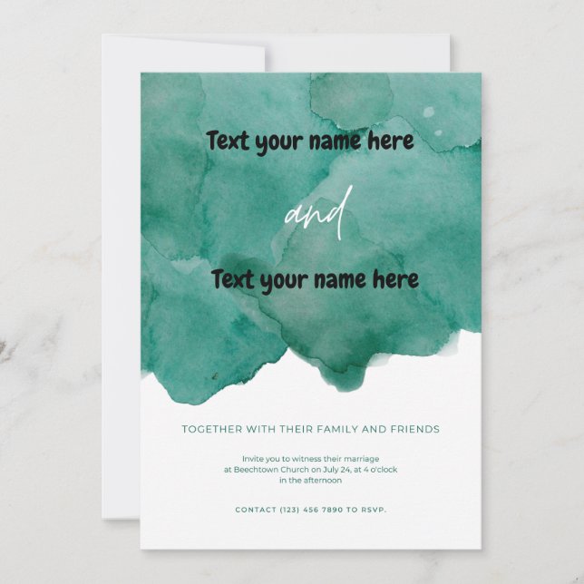 Invitación Junto con su familia y amigos (Anverso)