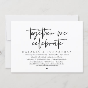 Invitación Juntos Celebramos, Fiesta Boda Elopement