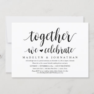 Invitación Juntos Celebramos, Fiesta Boda Elopement