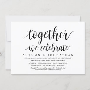 Invitación Juntos Celebramos, Fiesta Boda Elopement