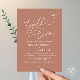 Invitación Juntos con amor, parejas románticas duchan a Fiest