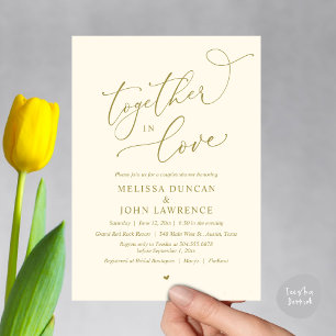 Invitación Juntos con amor, parejas románticas duchan a Fiest