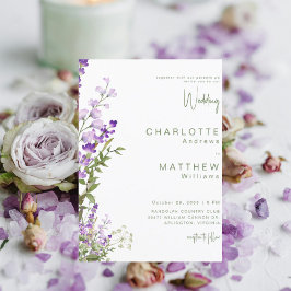 Invitación Juntos con nuestros padres foto de boda de lavanda