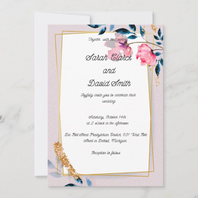Invitación Juntos para siempre boda (Anverso)