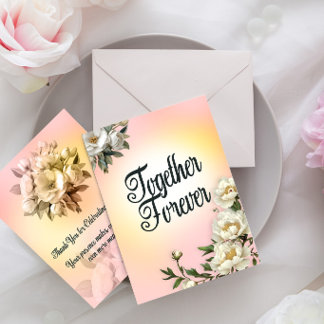 Invitación Juntos por Siempre Boda de Atardecer Rosa y Amaril