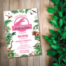 Invitación jurásica a cumpleaños