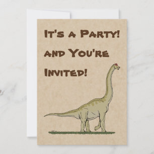 Invitación Jurásico Dinosaurio Brachiosauro