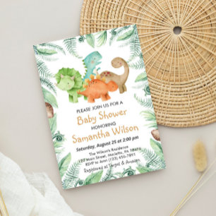 Invitación Jurásico salvaje ¡Es un chico! Dinosaur Baby Showe