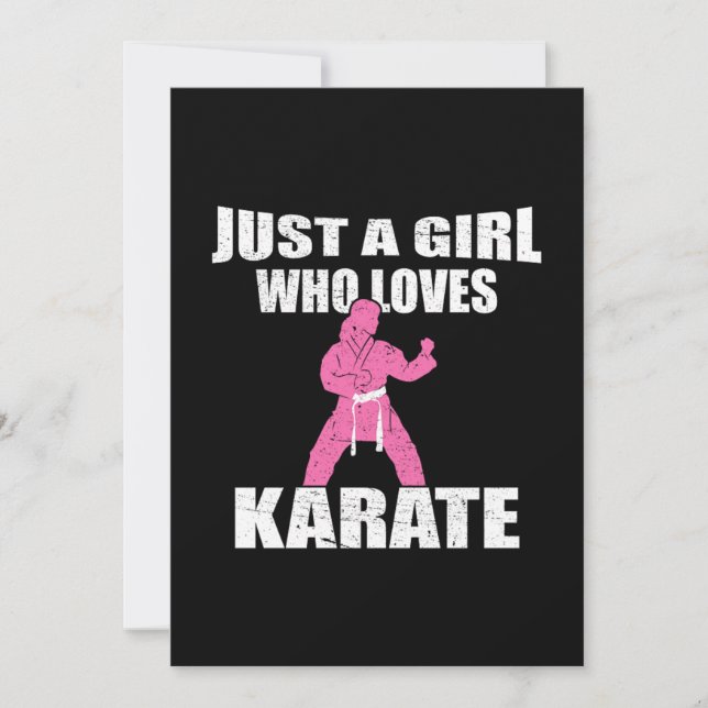 Invitación Just A Girl Who Loves Karate Gift Idea (Anverso)
