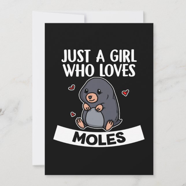 Invitación Just A Girl Who Loves Moles Cute Mole Costume (Anverso)