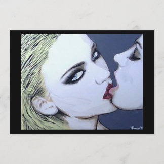 Invitación ‘Just a Kiss’ Painting on a Small-Scale Print 