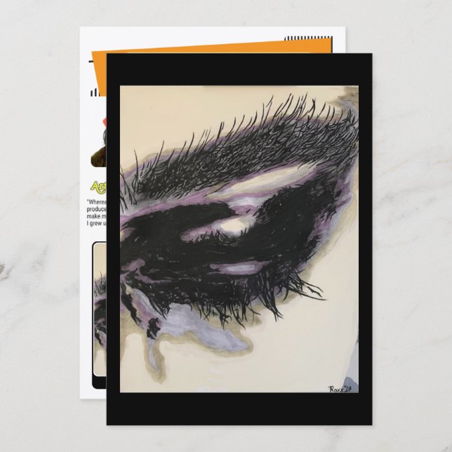 Invitación ‘Just a Memory’ Painting on a Small-Scale Print  (Anverso / Reverso)