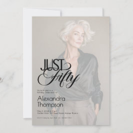 Invitación Just Fifty Photo 50th Birthday Party