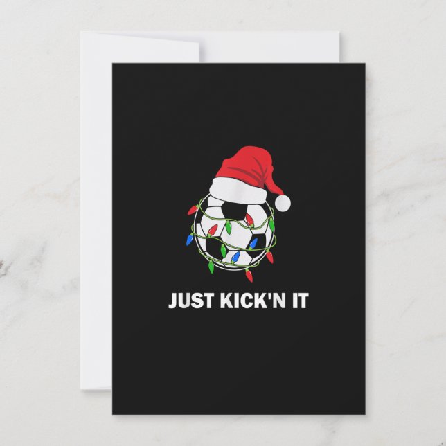 Invitación Just Kick'n It Christmas Soccer Ball Lights (Anverso)