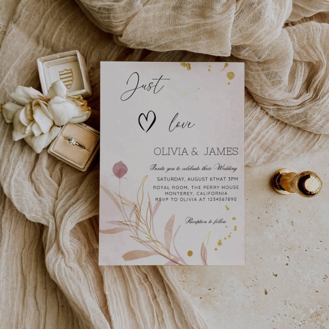 Invitación "Just Love" Otoño Botánico Fiesta de Boda (Subido por el creador)