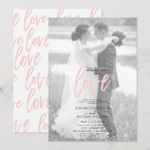 Invitación Just Love Pink Casual Vellum Photo Boda