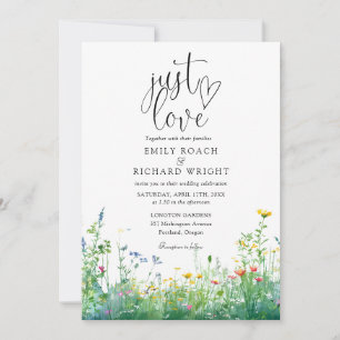 Invitación Just Love Wildflowers Floral Todo En Uno Boda