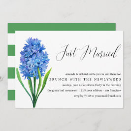 Invitación Just Married Blue Hydrangea post brunch boda