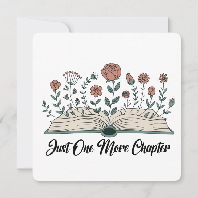 Invitación Just One More Chapter – Floral Book Lover (Anverso)