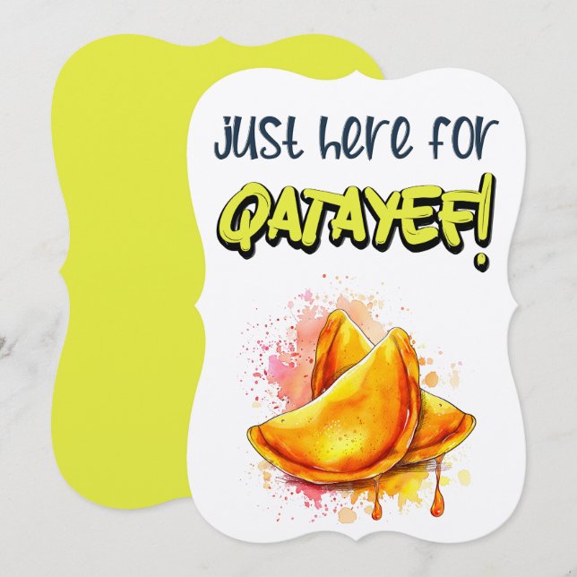 Invitación Justo aquí para el ق de Qatayef ط・ف・・・ن・・・・・・・・・・・ (Anverso / Reverso)