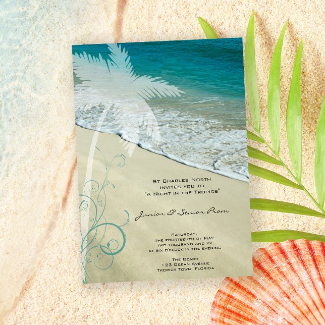 Invitación Juvenil Tropical Beach / Senior Prom (Subido por el creador)