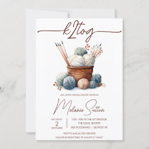 Invitación k2tog, Knitting, Basket Yarn Bridal Shower